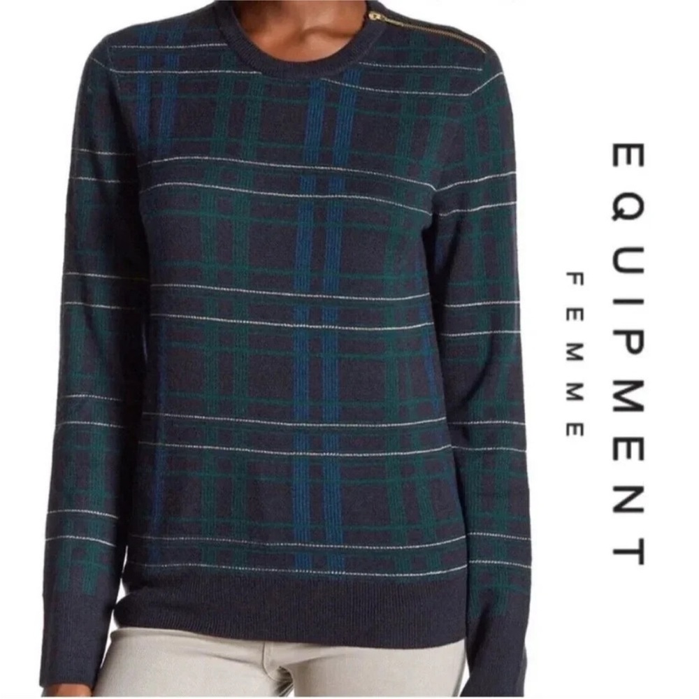 Equipment Femme Green Sweater Size M
